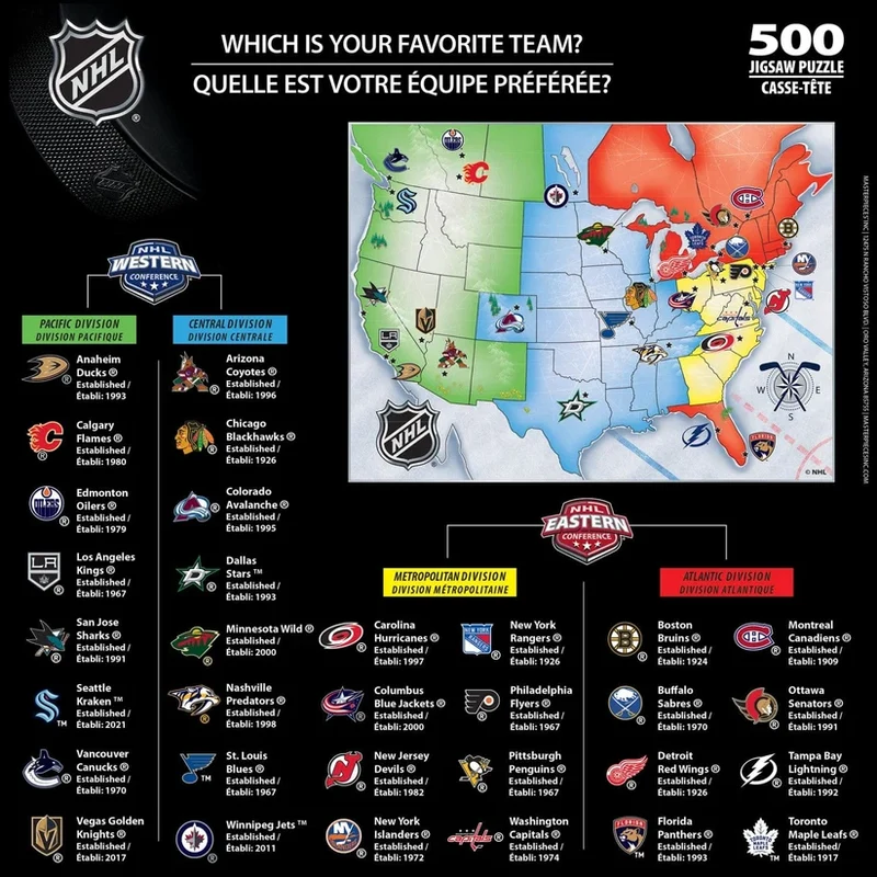 NHL - League Map (500pcs)