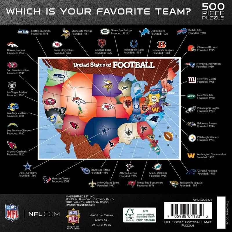 NFL - League Map (500pcs)