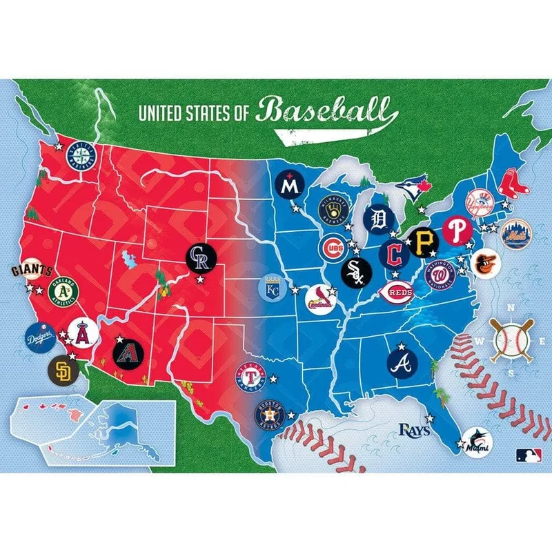MLB - League Map - United States of Baseball (500pcs)