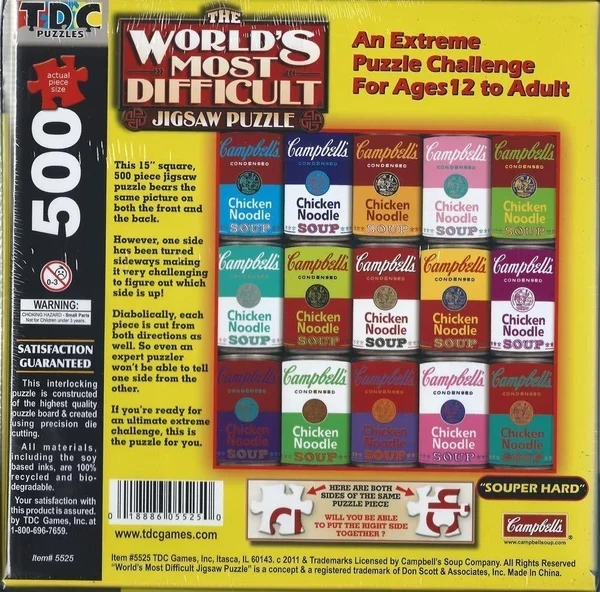 Challenge - Campbell's Souper Hard Puzzle (Double-Sided) (500pcs)