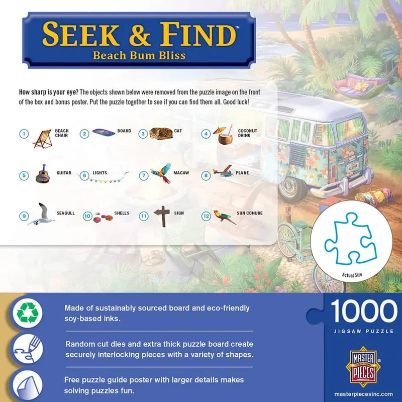 Seek & Find - Beach Bum Bliss (1000pcs) (Glow in the Dark)