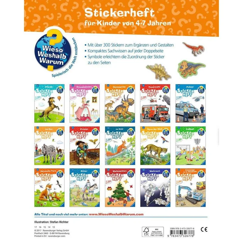 Ravensburger Wieso? Weshalb? Warum? Stickerheft: Dinosaurier