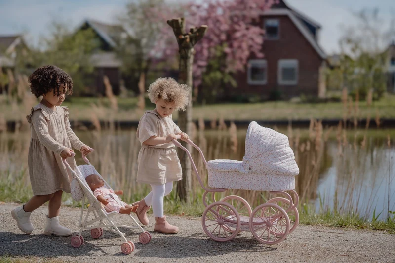Faltbarer Kinderwagen für Puppen – Beige