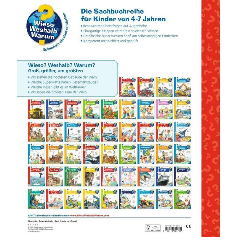 Ravensburger Wieso? Weshalb? Warum?: Gross, grösser, am grössten (Riesenbuch)