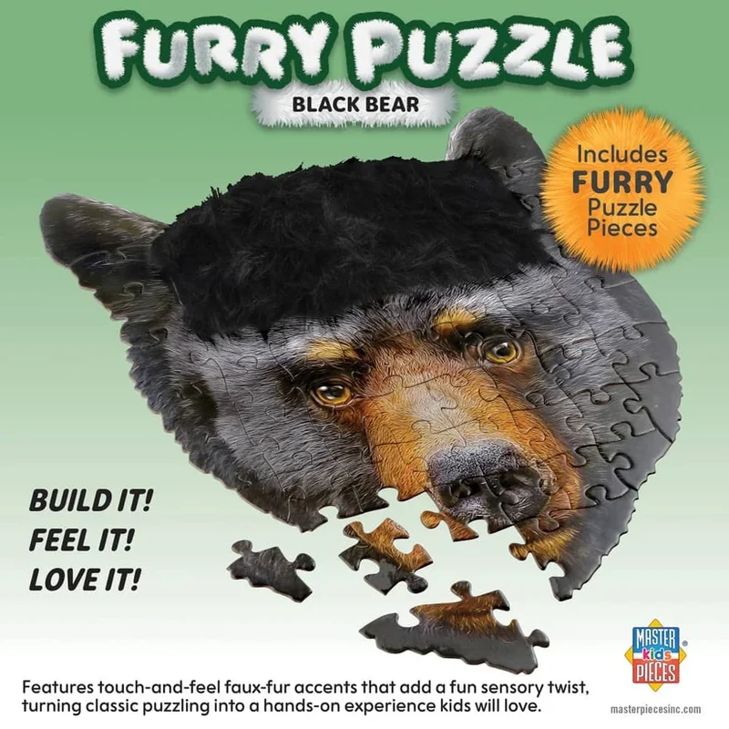 Furry - Black Bear - Shaped (48pcs)