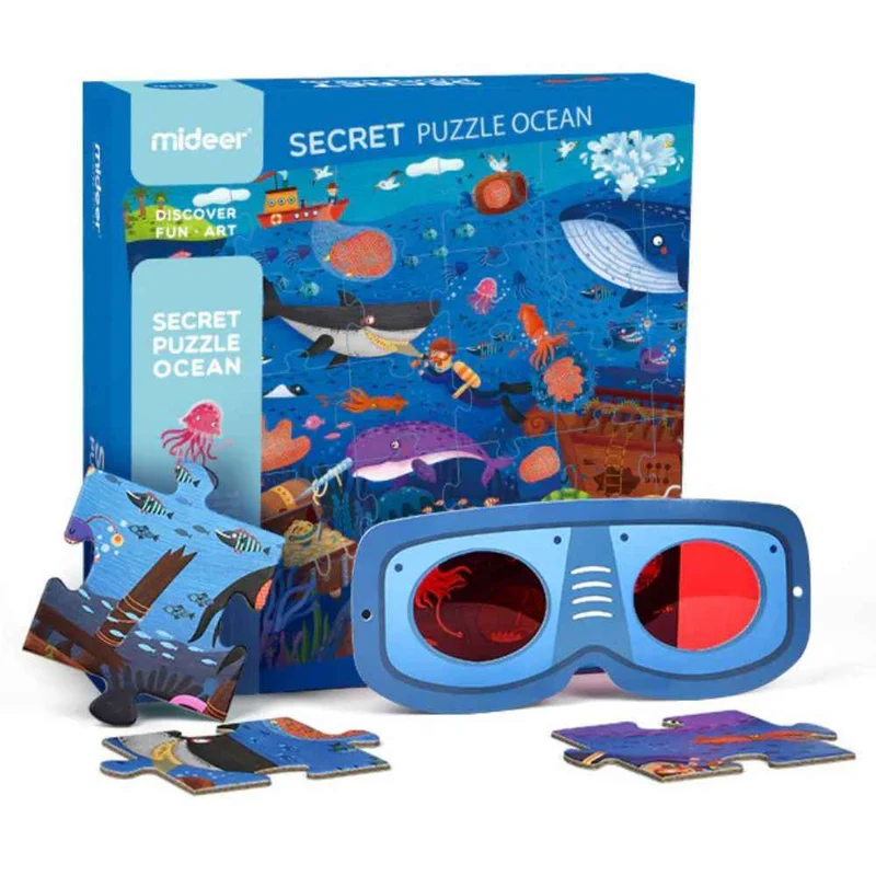 Geheimnisvolles Puzzle Ozean – 35 Teile mit 3D-Brille