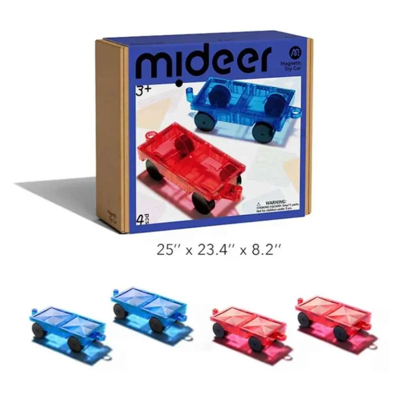 Magnetische Fahrzeugbasen – 4er Set für kreative Baufahrzeuge