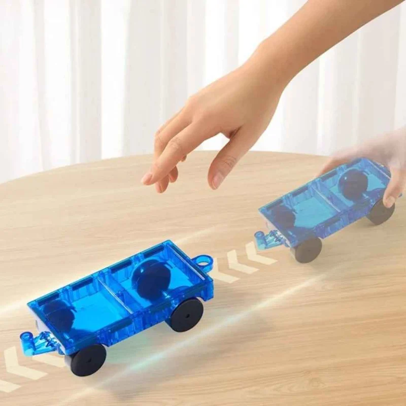 Magnetische Fahrzeugbasen – 4er Set für kreative Baufahrzeuge