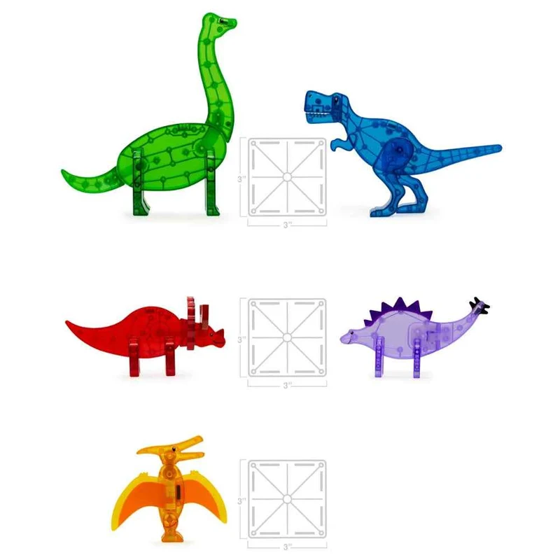 Magnetklötze – Dino-Set, 5 Teile