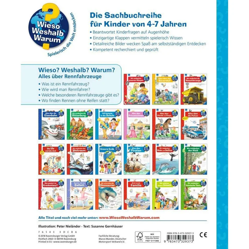 Ravensburger Wieso? Weshalb? Warum?, Band 69: Alles über Rennfahrzeuge