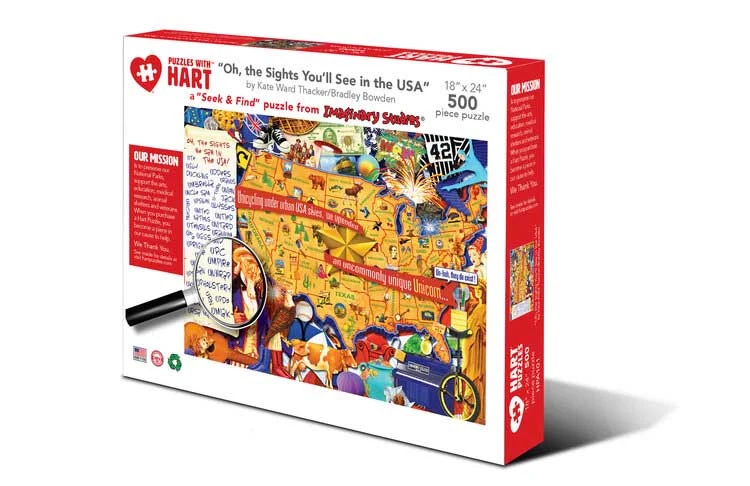 PFG- Hart Seek & Find: Oh, the Sights You'll See in the USA, Kate Ward Thacker & Bradley Bowden (PUZZLES FOR GOOD)