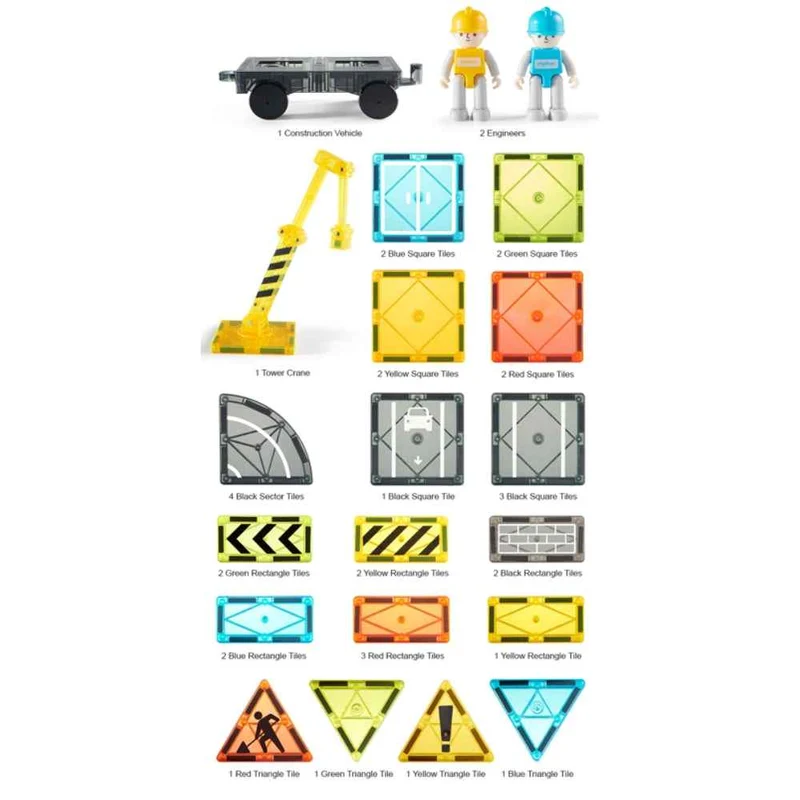 Magnetische Konstruktionsspielzeug Kleiner Architekt – 36 Teile