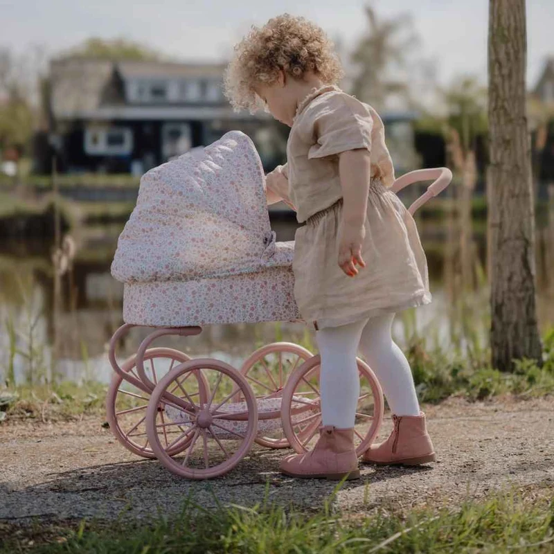 Puppenwagen Soft Flowers – Tiefer Puppenbuggy