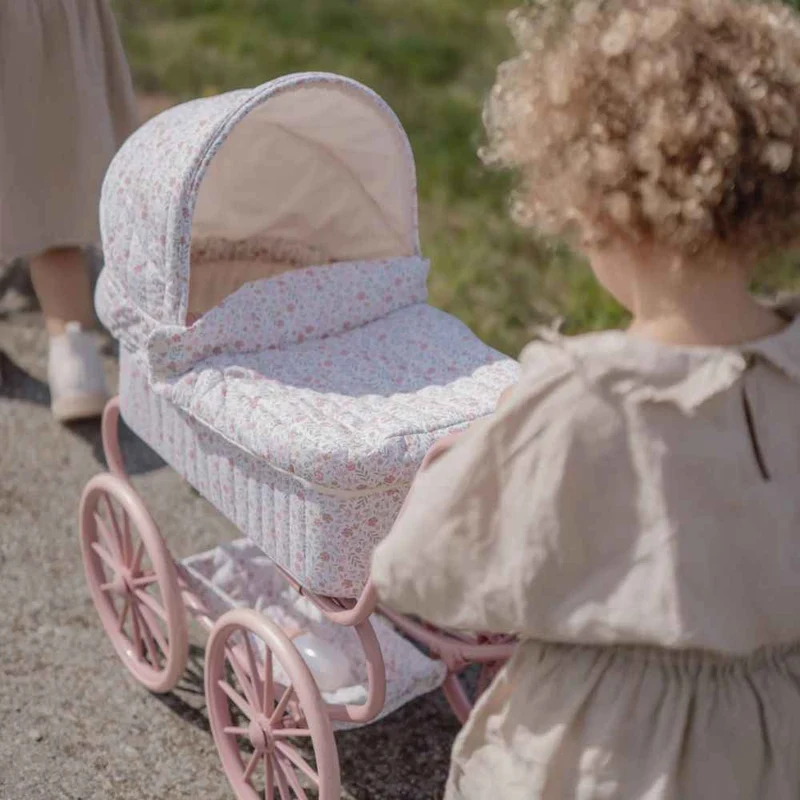 Puppenwagen Soft Flowers – Tiefer Puppenbuggy