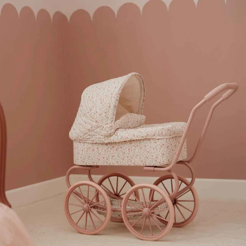 Puppenwagen Soft Flowers – Tiefer Puppenbuggy