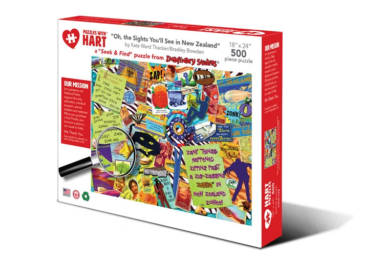 PFG- Hart Seek & Find: Oh, the Sights You'll See in New Zealand, Kate Ward Thacker & Bradley Bowdon (PUZZLES FOR GOOD)