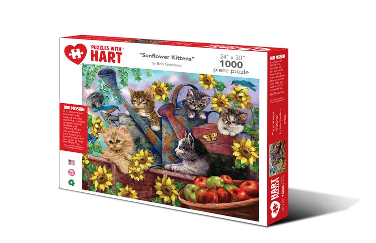 PFG- Hart Sunflower Kittens, Bob Giordano (PUZZLES FOR GOOD)