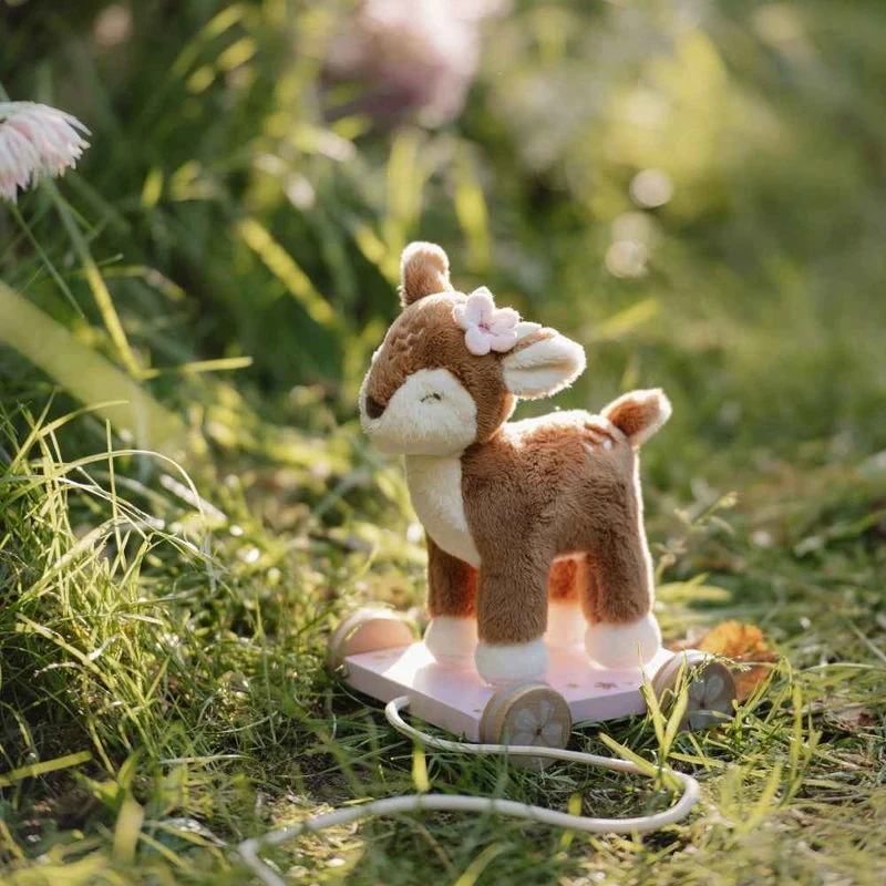 Ziehspielzeug Rehkitz mit Holzwagen – Fairy Garden