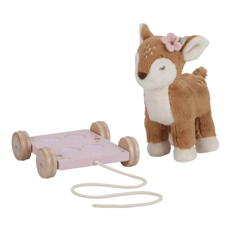 Ziehspielzeug Rehkitz mit Holzwagen – Fairy Garden