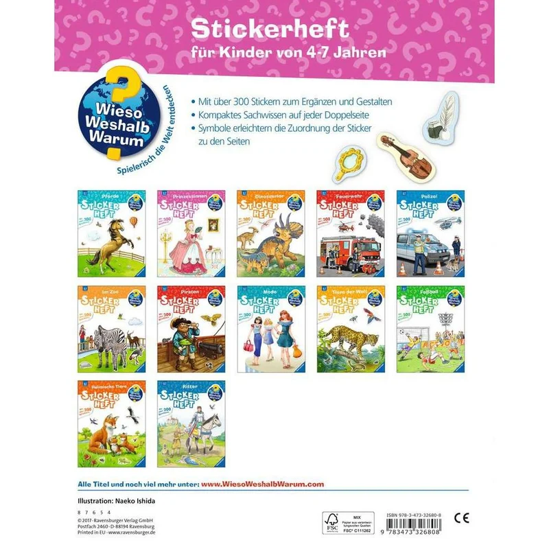 Ravensburger Wieso? Weshalb? Warum? Stickerheft: Prinzessinnen