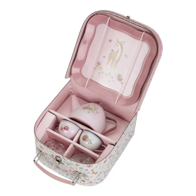 Teeservice aus Metall im Köfferchen – Fairy Garden