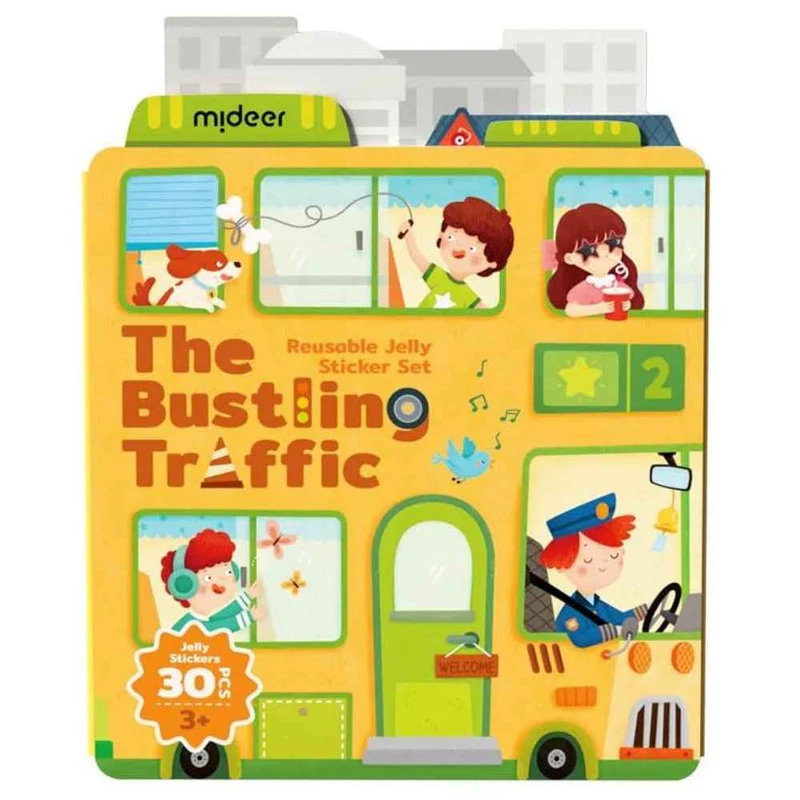 Set mit wiederverwendbaren Gel-Aufklebern – The Bustling Traffic