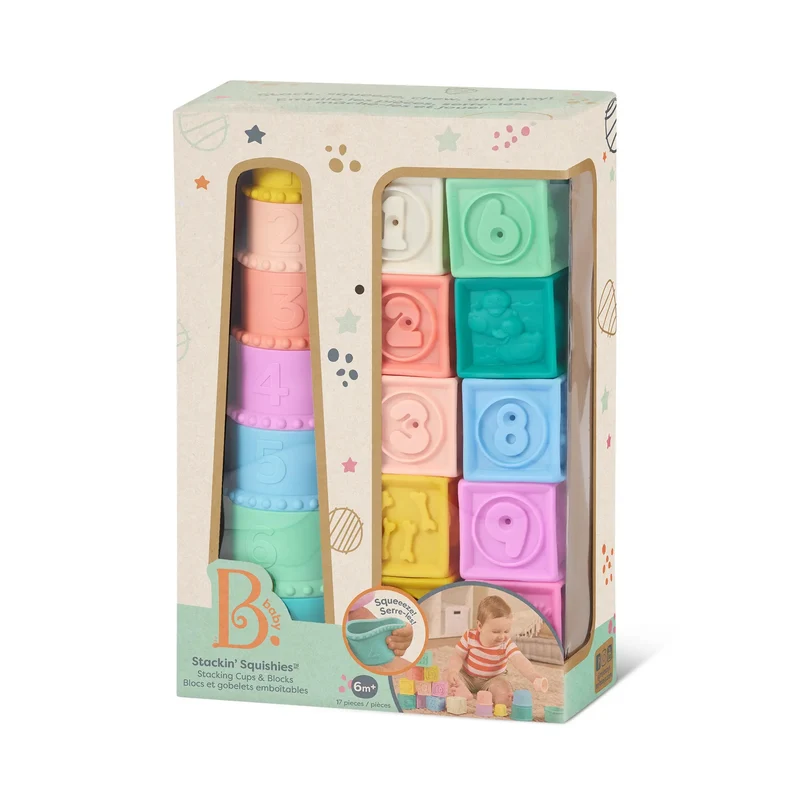 Weiche Becher und Sensorik-Bausteine 2in1 – Stackin’ Squishies 17 Teile