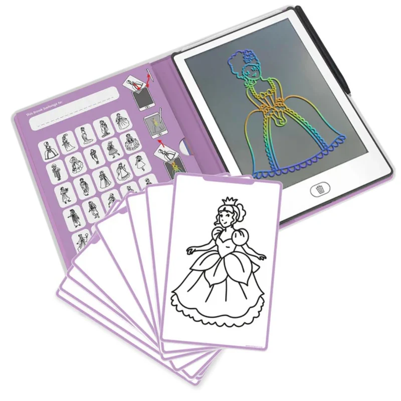 Grafiktablett zum Zeichnen mit Vorlagen Kidydraw Mini – Prinzessinnen