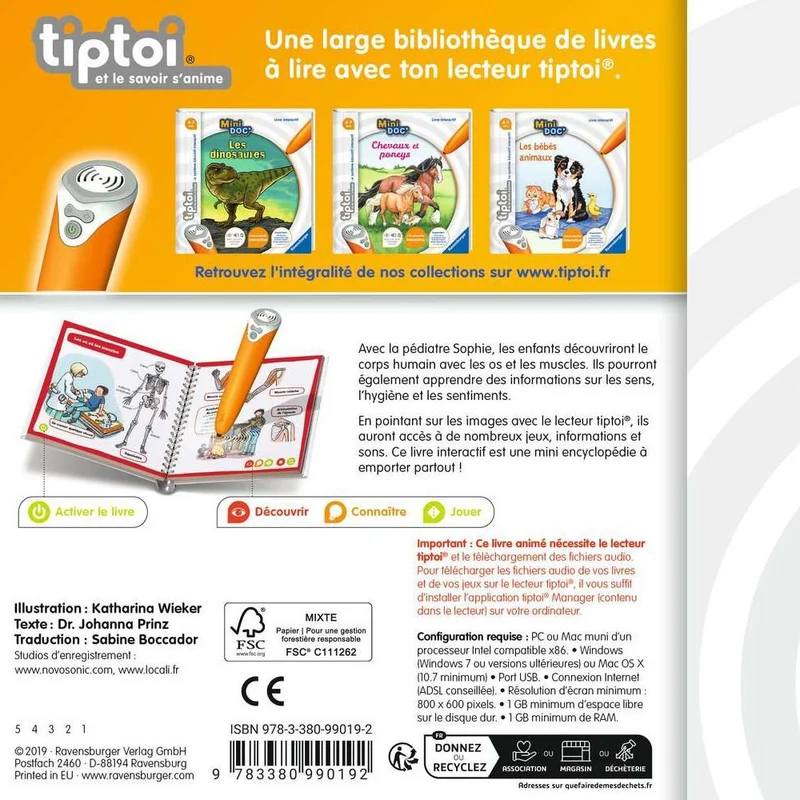 Ravensburger tiptoi® Mini Doc' Le corps humain