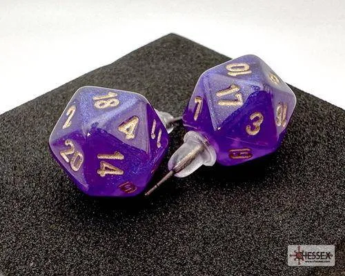 Ohrstecker MINI D20 Borealis Royal Purple LUMINARY (1 Paar), sprachunabhängig
