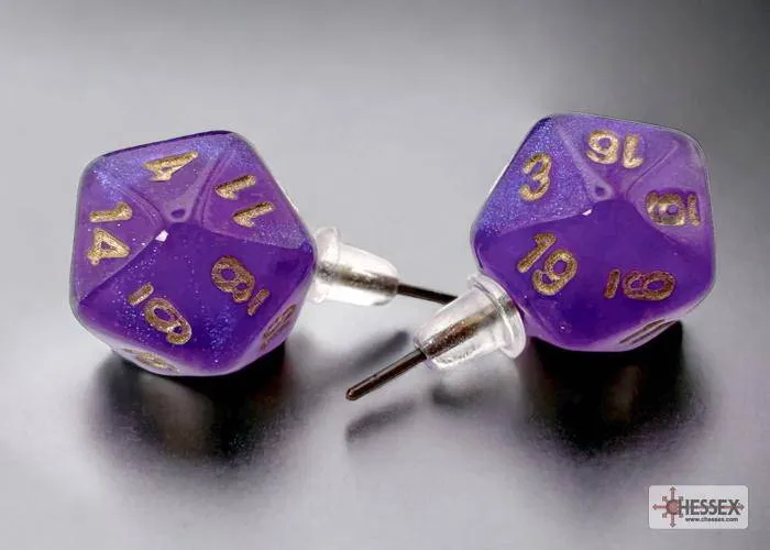 Ohrstecker MINI D20 Borealis Royal Purple LUMINARY (1 Paar), sprachunabhängig