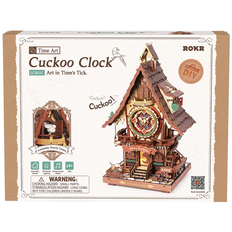 Robotime Cuckoo Clock (Naturfarbenes Holz) LC901