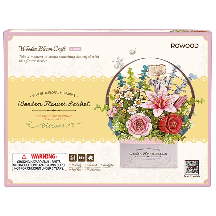 Robotime Wooden Flower Basket TW03H
