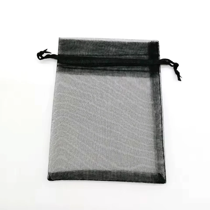 Organzabeutel 10 Stück, schwarz, 15x20 cm