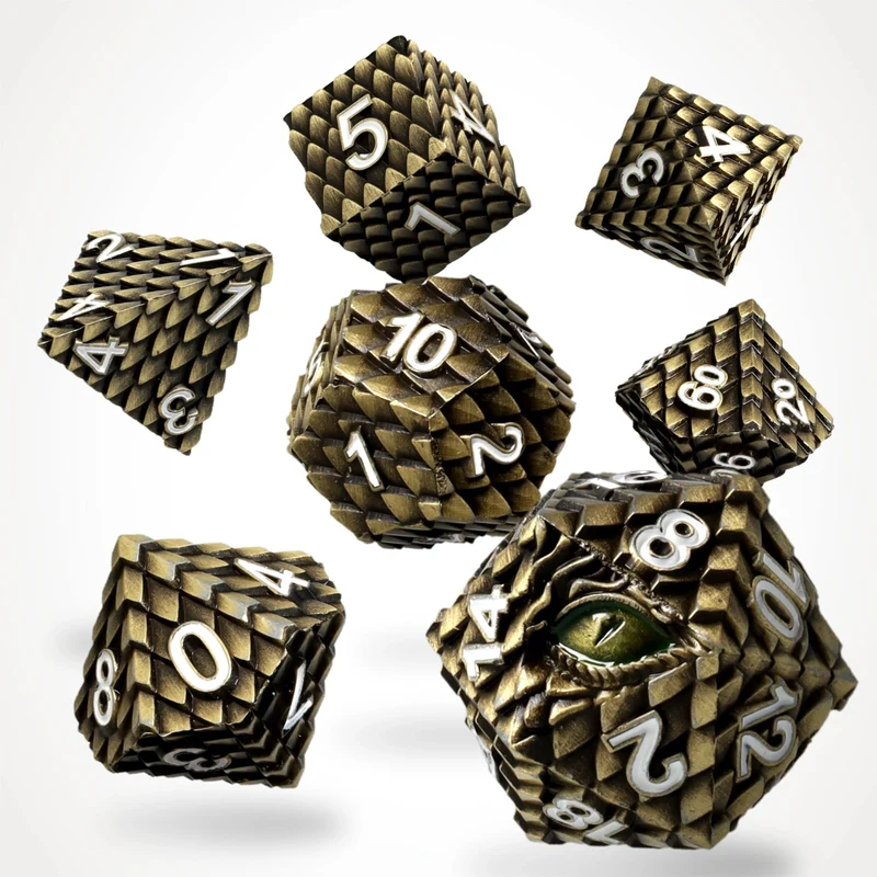 Drudaxizius Metal RPG Dice Set, sprachunabhängig