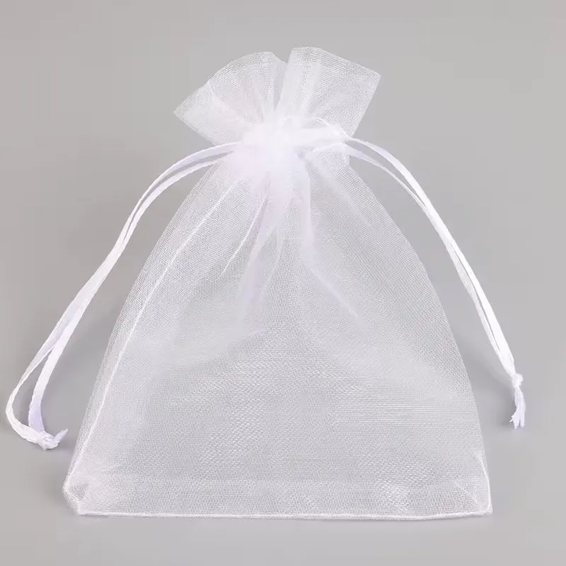 Organzabeutel 10 Stück, weiss, 10x15 cm