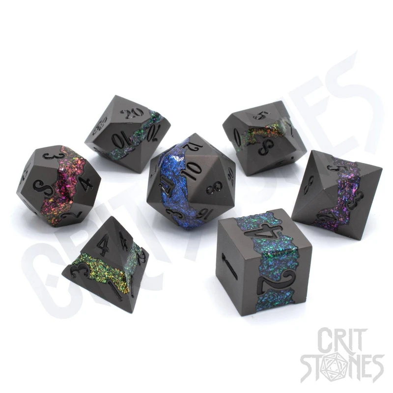 Spectrum Trails Metal RPG Dice Set, sprachunabhängig