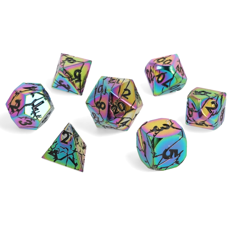 Prismshock Metal RPG Dice Set, sprachunabhängig