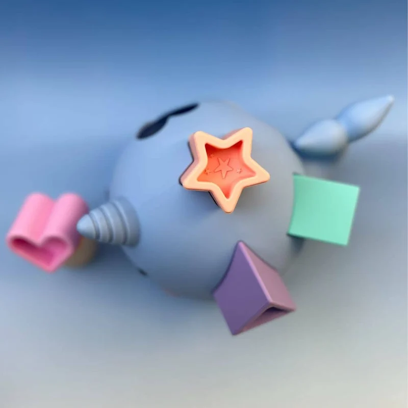 Silikon-Formensortierer – Narwal – PASTELL