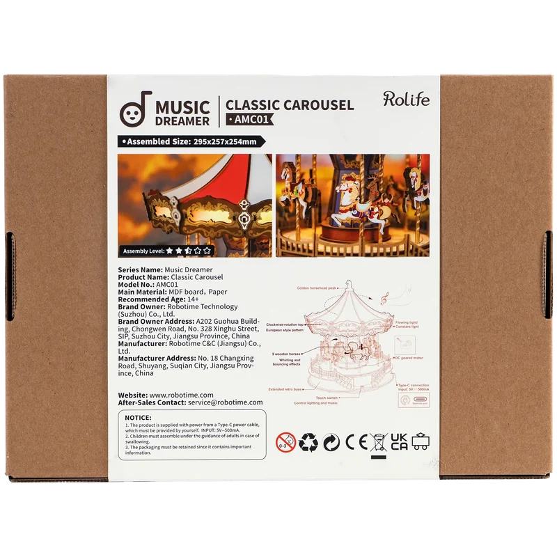 Robotime Classic Carousel AMC01