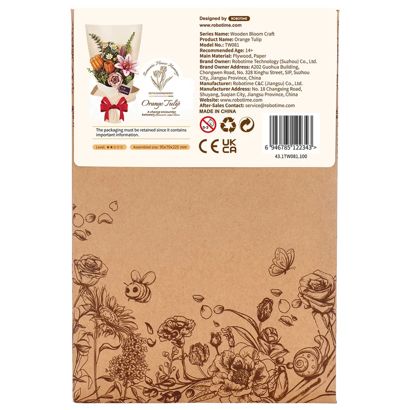 Robotime Orange Tulip / Orangefarbene Tulpe TW081