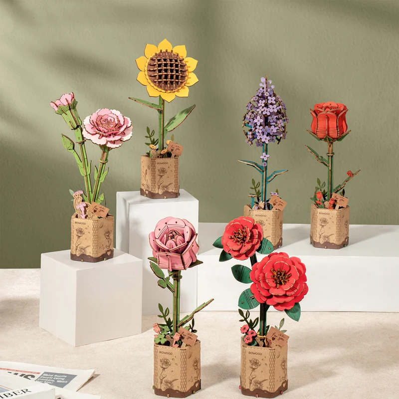 Robotime Pink Carnation / Rosa Anjer TW051