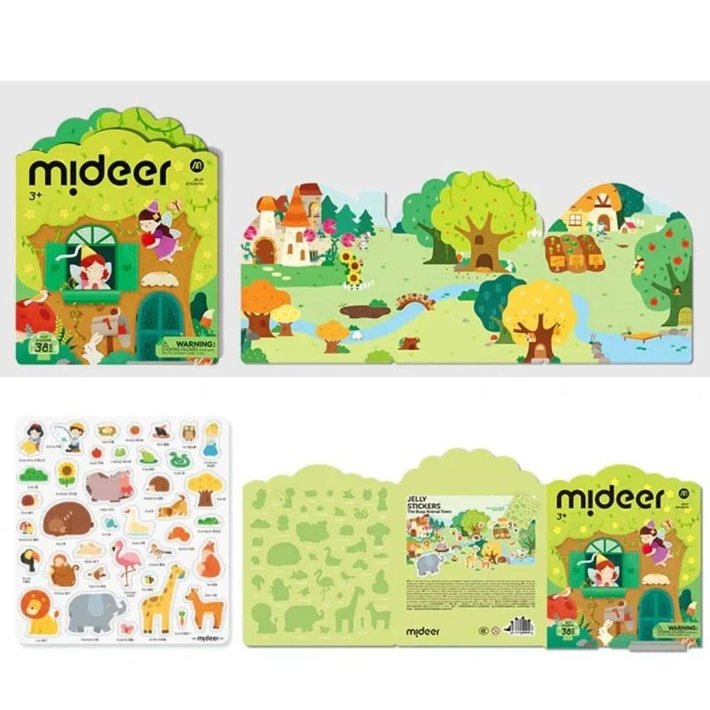 Wiederverwendbare Gel-Sticker Set - Bustling Animal Town