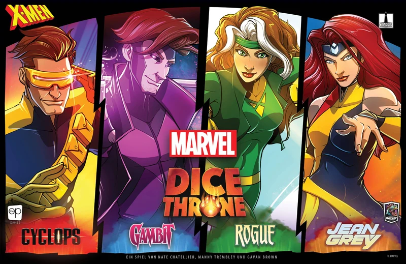 X-Men Dice Throne: Cyclops, Gambit, Rogue, Jean Grey, deutsch