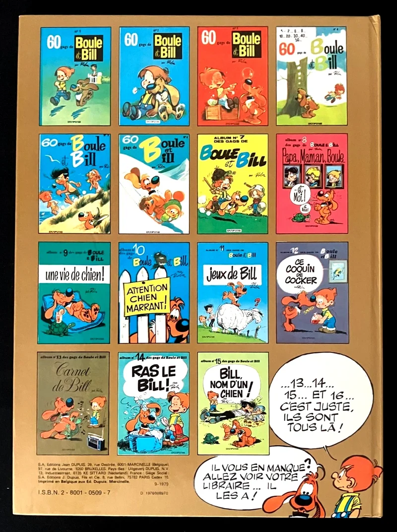 Boule et Bill - Tome 13 - Carnet de Bill Jean Roba Dupuis 1979