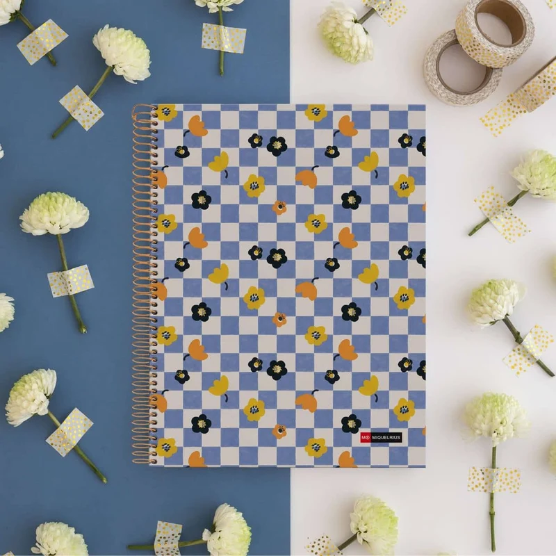 A4 Spiralnotizbuch Square It - 120 Blatt kariert (4 Farbsegmente)