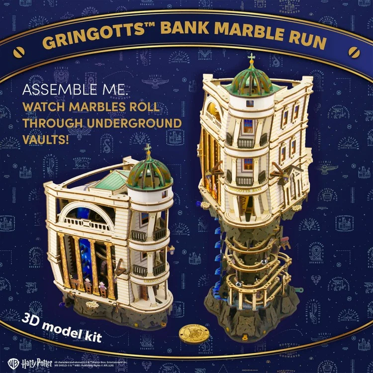 UGEARS 70276 - Gringotts™-Kugelbahn – Mechanisches 3D-Puzzle aus Holz
