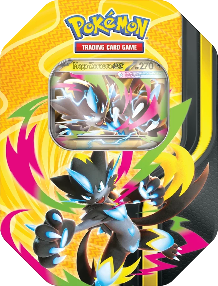Pokémon TCG – Mega-Kräfte ex Tin Mega-Zeraora – Deutsch