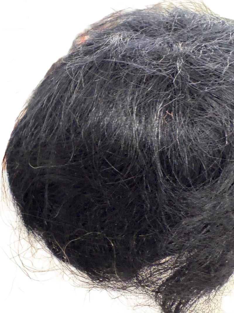 Puppenperücke, Mohair, Kurz , Gr. 18 Schwarz