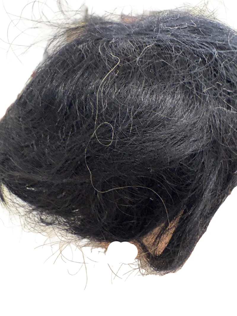 Puppenperücke, Mohair, Kurz , Gr. 18 Schwarz